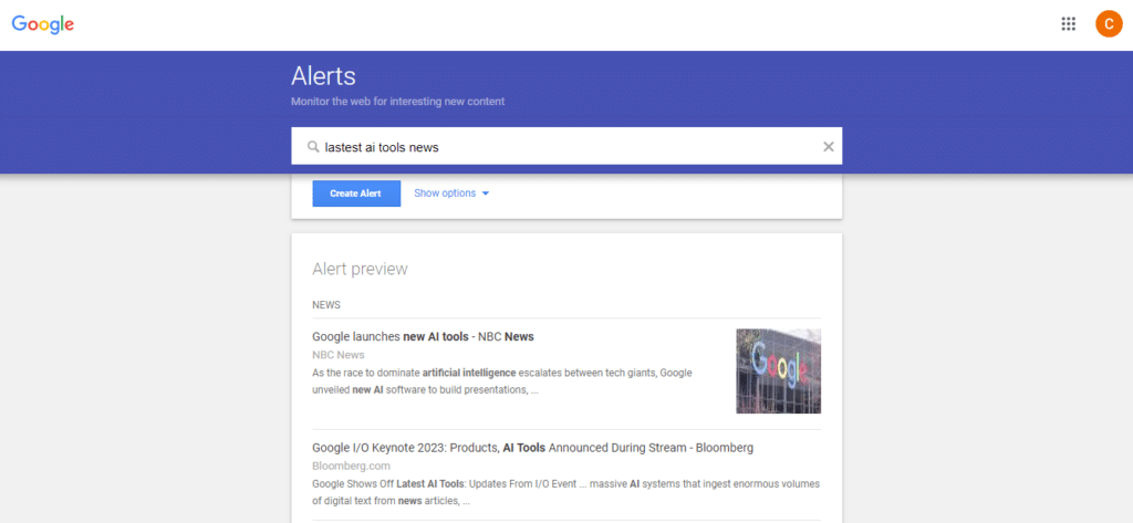 Google alert review