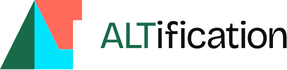 ALTification logo featuring teal, dark green, and coral geometric shapes with product name in dark teal text.